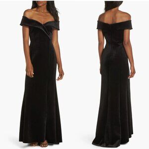 Eliza J Velvet Formal Gown | Off-the-Shoulder | Trumpet